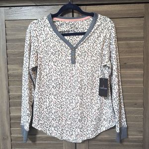 New with tags PJ top leopard long sleeves super soft size S